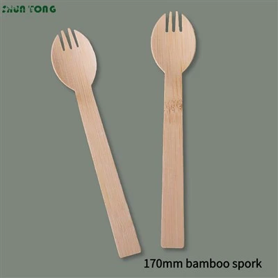 Spork de bambu descartável
